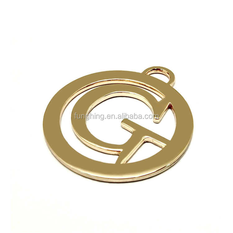 Fashion design decorative for luggage hardware gold plated metal logo tag custom metal label for handbags in factory price